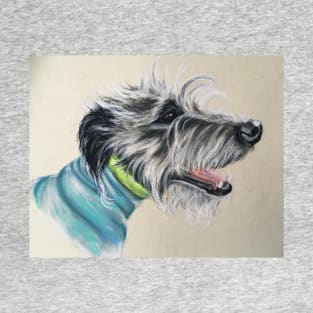 Scruffy  Lurcher blue jumper T-Shirt